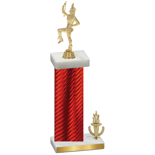 Accented Single Red Carbon Fiber Victory Majorette Trophy