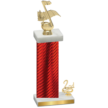 Accented Single Red Carbon Fiber Second Place Music Trophy