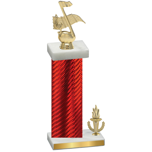 Accented Single Red Carbon Fiber Victory Music Trophy