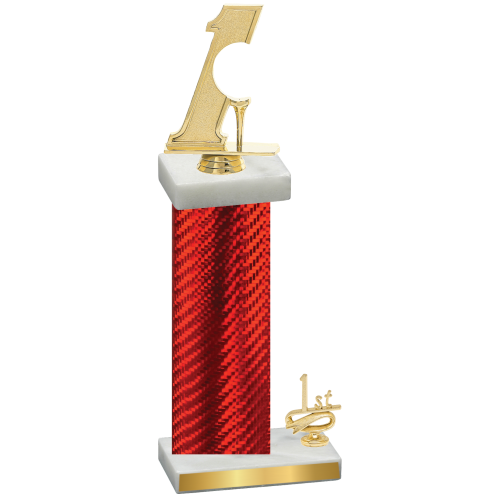 Accented Single Red Carbon Fiber First Place Golf Trophy