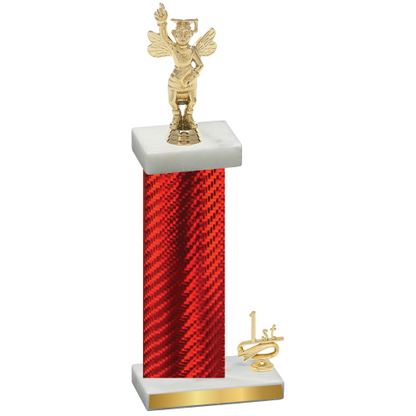 Accented Single Red Carbon Fiber First Place Academics Trophy