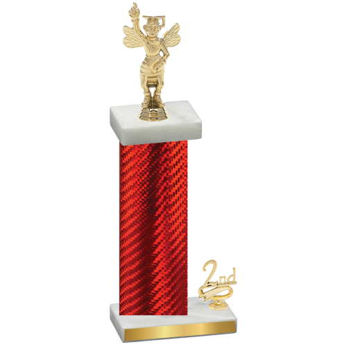 Accented Single Red Carbon Fiber Second Place Academics Trophy