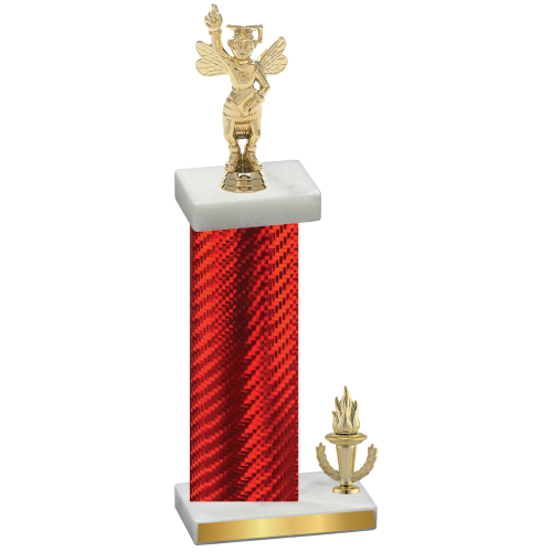 Accented Single Red Carbon Fiber Victory Academics Trophy