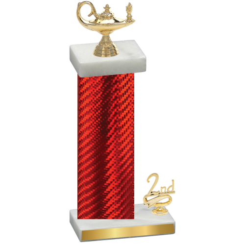 Accented Single Red Carbon Fiber Second Place Academics Trophy