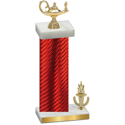 Accented Single Red Carbon Fiber Victory Academics Trophy