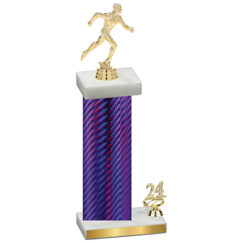 Accented Single Purple Carbon Fiber Year Running Trophy