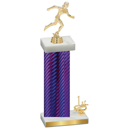 Accented Single Purple Carbon Fiber First Place Running Trophy