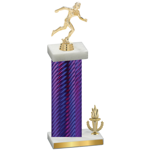 Accented Single Purple Carbon Fiber Victory Running Trophy