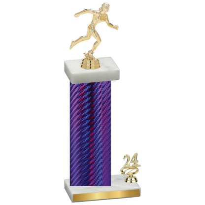 Accented Single Purple Carbon Fiber Year Running Trophy