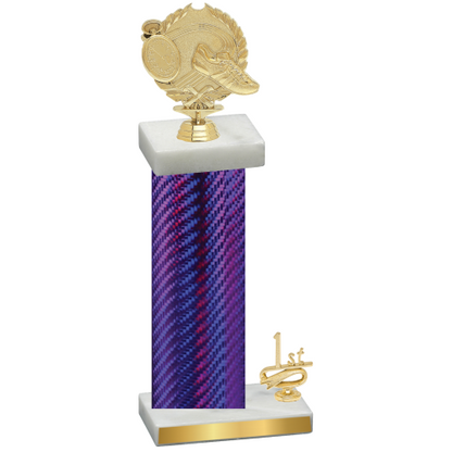 Accented Single Purple Carbon Fiber First Place Running Trophy