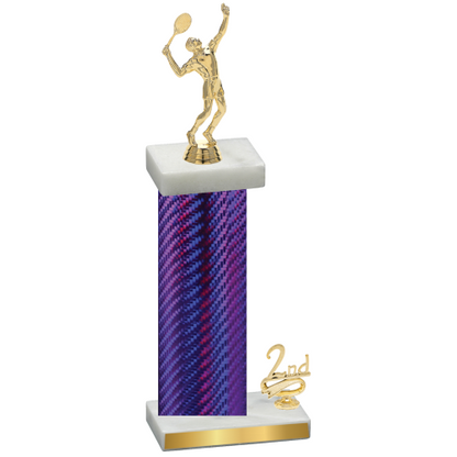 Accented Single Purple Carbon Fiber Second Place Tennis Trophy