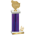 Accented Single Purple Carbon Fiber Fourth Place Tennis Trophy