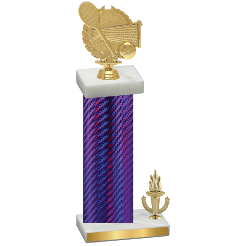 Accented Single Purple Carbon Fiber Victory Tennis Trophy