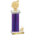 Accented Single Purple Carbon Fiber First Place Swimming Trophy