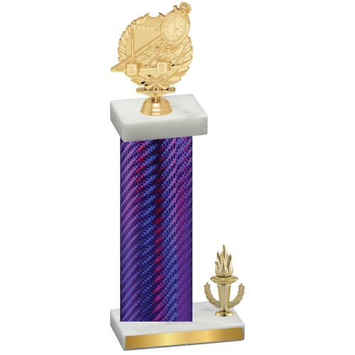 Accented Single Purple Carbon Fiber Victory Swimming Trophy