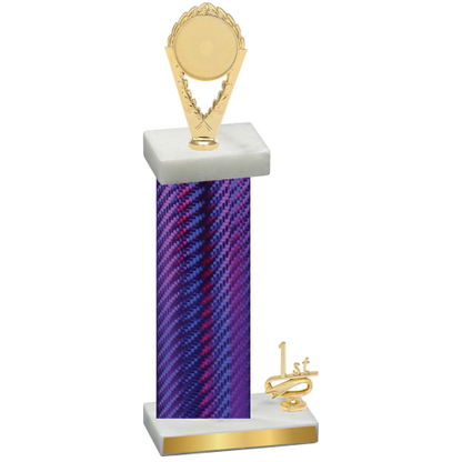 Accented Single Purple Carbon Fiber First Place Insert Trophy