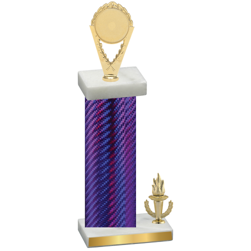 Accented Single Purple Carbon Fiber Victory Insert Trophy