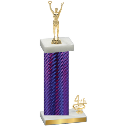 Accented Single Purple Carbon Fiber Fourth Place Victory Trophy