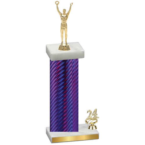 Accented Single Purple Carbon Fiber Year Victory Trophy