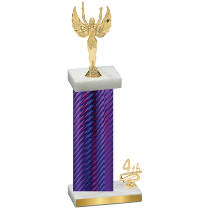 Accented Single Purple Carbon Fiber Fourth Place Victory Trophy