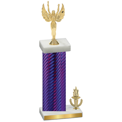 Accented Single Purple Carbon Fiber Victory Victory Trophy