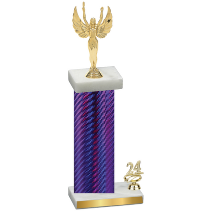 Accented Single Purple Carbon Fiber Year Victory Trophy