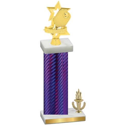 Accented Single Purple Carbon Fiber Victory Pickleball Trophy