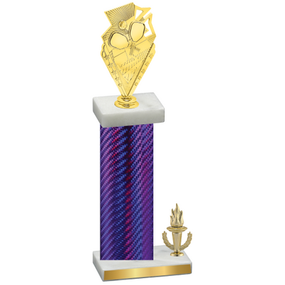 Accented Single Purple Carbon Fiber Victory Pickleball Trophy