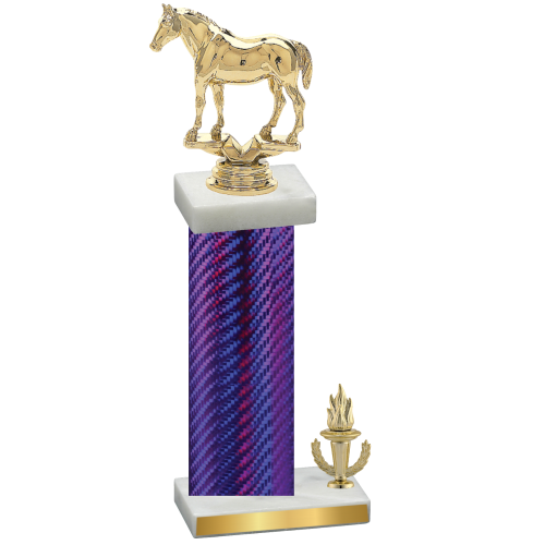 Accented Single Purple Carbon Fiber Victory Horses Trophy