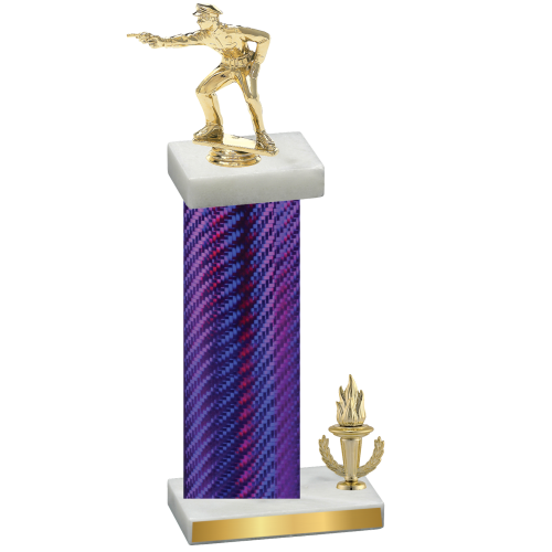 Accented Single Purple Carbon Fiber Victory Shooter Trophy
