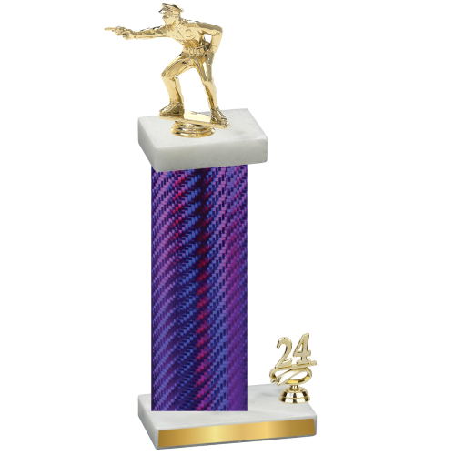 Accented Single Purple Carbon Fiber Year Shooter Trophy