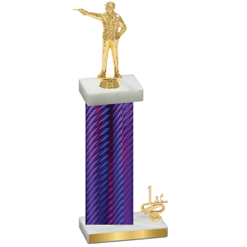 Accented Single Purple Carbon Fiber First Place Shooter Trophy