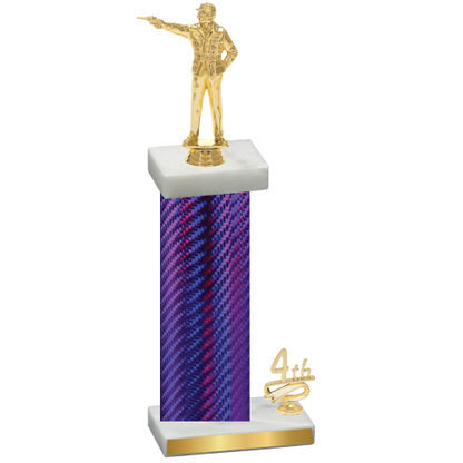 Accented Single Purple Carbon Fiber Fourth Place Shooter Trophy