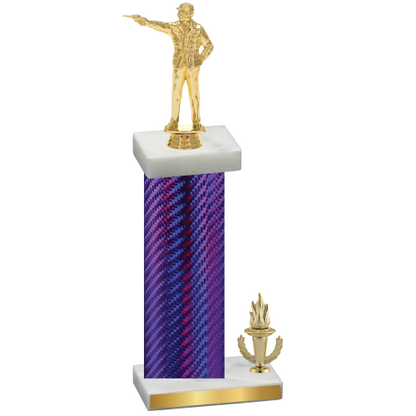 Accented Single Purple Carbon Fiber Victory Shooter Trophy