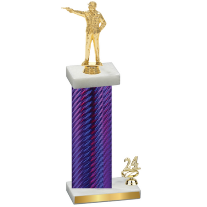 Accented Single Purple Carbon Fiber Year Shooter Trophy