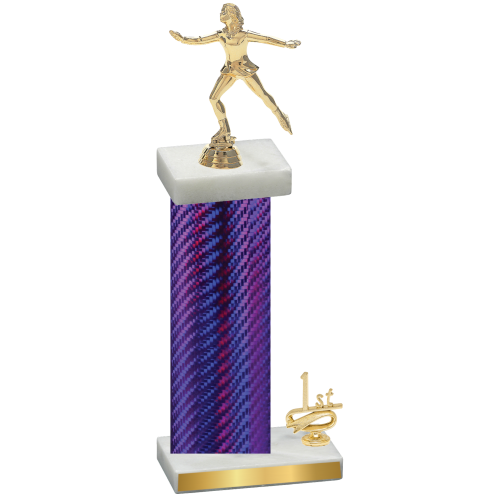 Accented Single Purple Carbon Fiber First Place Skater Trophy