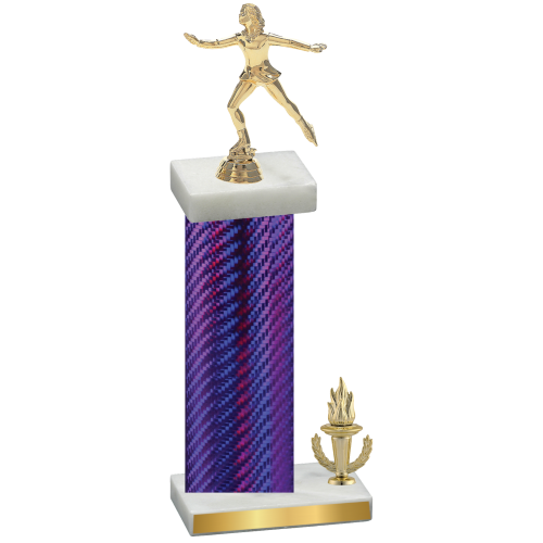 Accented Single Purple Carbon Fiber Victory Skater Trophy