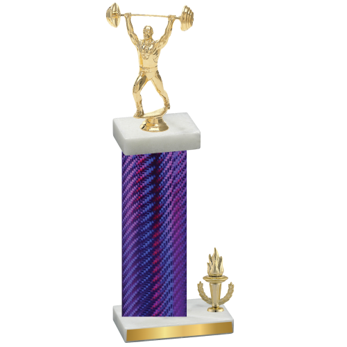 Accented Single Purple Carbon Fiber Victory Weights Trophy