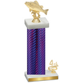 Accented Single Purple Carbon Fiber Fourth Place Fishing Trophy