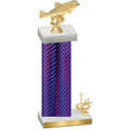 Accented Single Purple Carbon Fiber First Place Fishing Trophy
