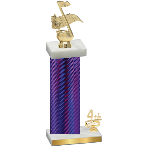 Accented Single Purple Carbon Fiber Fourth Place Music Trophy