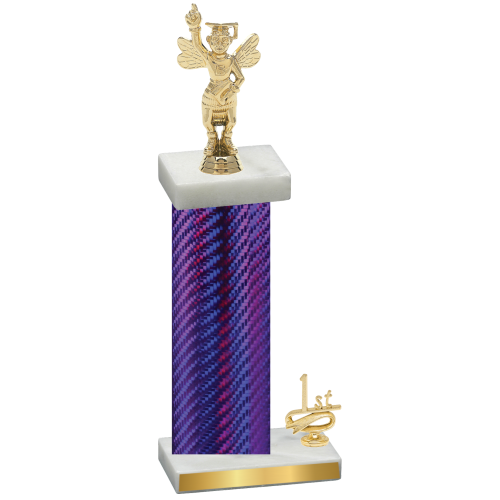 Accented Single Purple Carbon Fiber First Place Academics Trophy