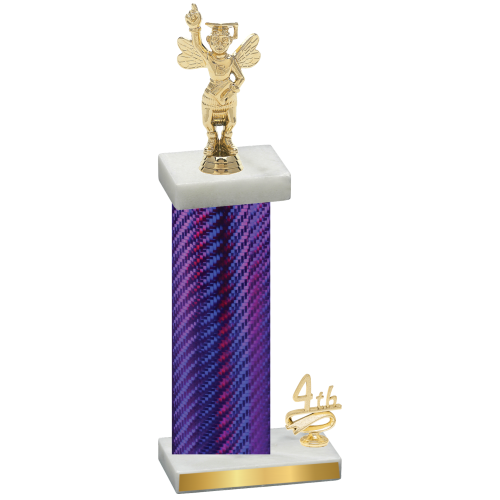 Accented Single Purple Carbon Fiber Fourth Place Academics Trophy