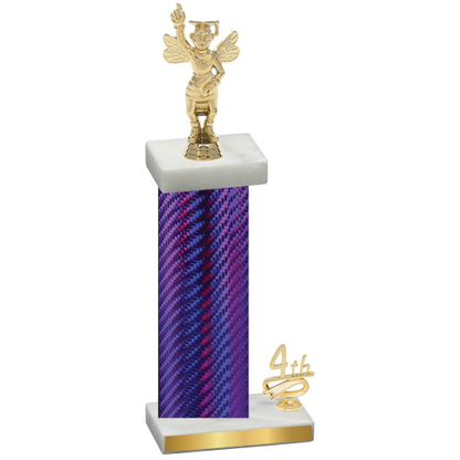 Accented Single Purple Carbon Fiber Fourth Place Academics Trophy