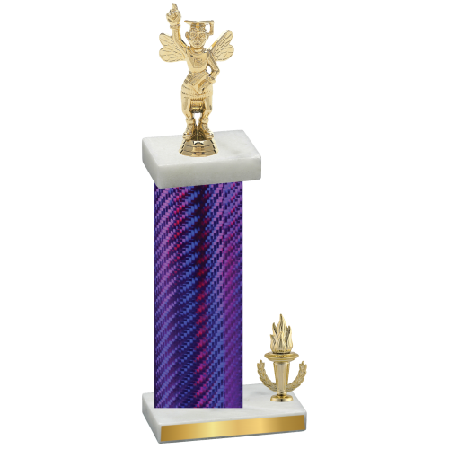 Accented Single Purple Carbon Fiber Victory Academics Trophy