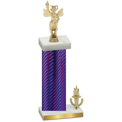 Accented Single Purple Carbon Fiber Victory Academics Trophy