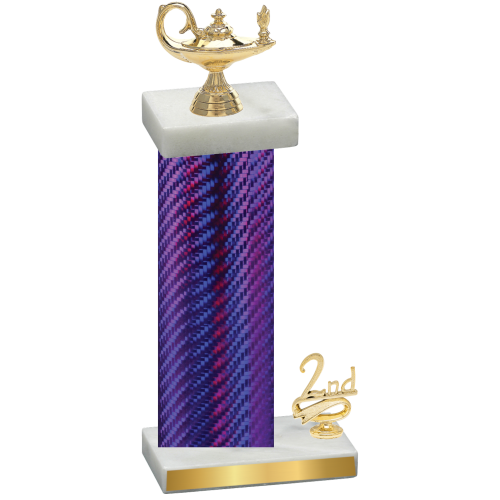 Accented Single Purple Carbon Fiber Second Place Academics Trophy