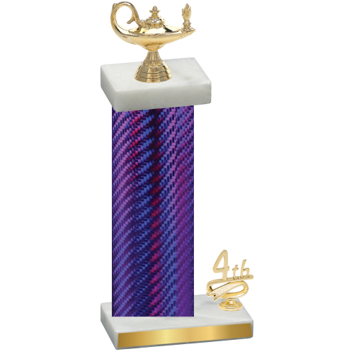 Accented Single Purple Carbon Fiber Fourth Place Academics Trophy