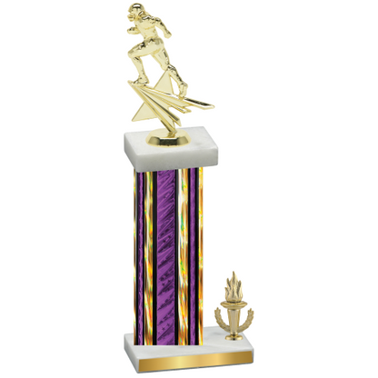 Accented Single Purple Glacier Victory Football Trophy