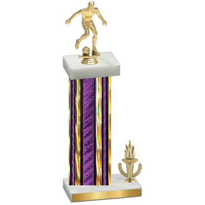 Accented Single Purple Glacier Victory Soccer Trophy